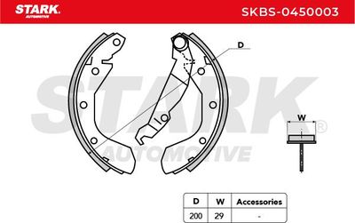 комплект спирачна челюст STARK SKBS-0450003