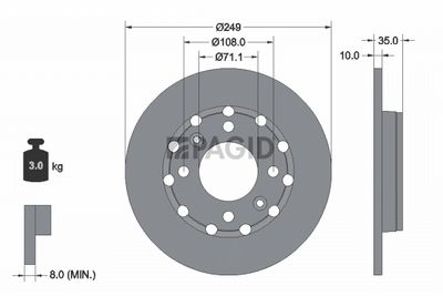 Tarcza hamulcowa PAGID 56258NC