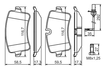 Brake Pad Set, disc brake 0 986 494 446