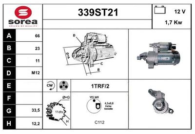 STARTCAR 339ST21 Стартер для AUDI A6 C7 (4G2, 4GC) 2.0 TDI