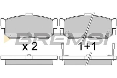 Комплект тормозных колодок, дисковый тормоз BREMSI BP2513 для INFINITI G20