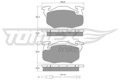 TOMEX Brakes TX 10-342 Деталь для RENAULT TWINGO I (C06_) 1.2 (C067)