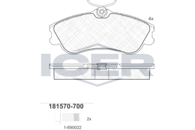 Kit de plaquettes de frein, frein à disque ICER