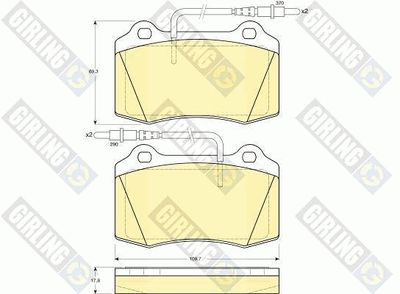 GIRLING 6113599 Тормозные колодки и сигнализаторы  для PEUGEOT 406 (Пежо 406)