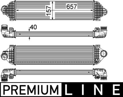 Intercooler, inlaatluchtkoeler - CI248000P - MAHLE