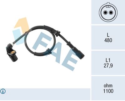 Czujnik, prędkość obrotowa koła FAE 78611