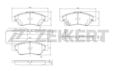 Комплект тормозных колодок, дисковый тормоз ZEKKERT BS-1139 для SUZUKI LIANA