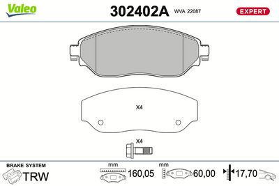 BREMSBELAGSATZ SCHEIBENBREMSE