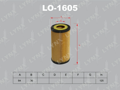 LO-1605 LYNXauto Масляный фильтр
