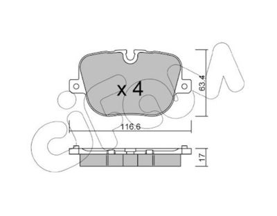 комплект спирачно феродо, дискови спирачки CIFAM 822-837-0