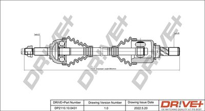 Приводной вал Dr!ve+ DP2110.10.0431 для NISSAN NOTE