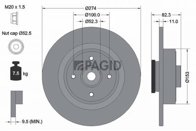 Tarcza hamulcowa PAGID 54414NC