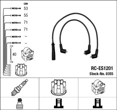 Комплект проводов зажигания NGK 0355 для SUZUKI ALTO
