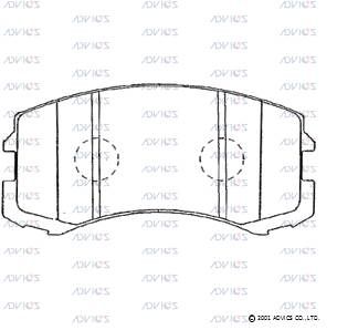 Комплект тормозных колодок, дисковый тормоз ADVICS D1N004 для MITSUBISHI COLT