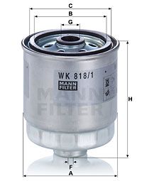 Топливный фильтр MANN-FILTER WK 818/1 для HYUNDAI GETZ