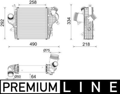 Intercooler, inlaatluchtkoeler - CI637000P - MAHLE