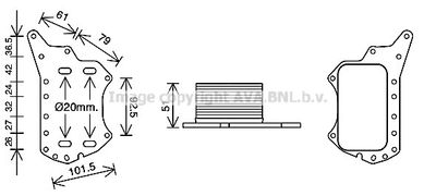 масляный радиатор, двигательное масло AVA QUALITY COOLING RT3638 для FIAT TALENTO