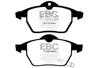 Комплект тормозных колодок, дисковый тормоз EBC Brakes DP41443R для SAAB 9-5