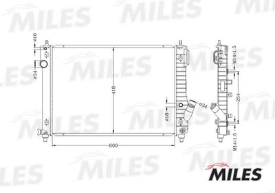 Радиатор, охлаждение двигателя MILES ACRB028