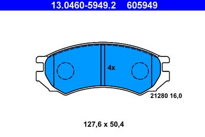 Комплект тормозных колодок, дисковый тормоз 13.0460-5949.2