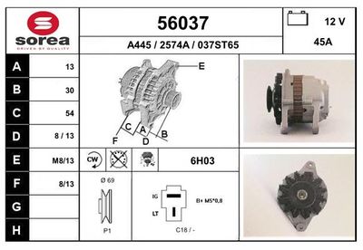 Генератор EAI 56037 для MITSUBISHI SAPPORO