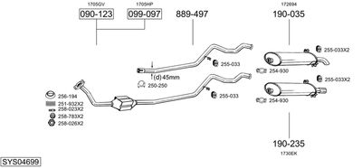Układ wydechowy BOSAL SYS04699