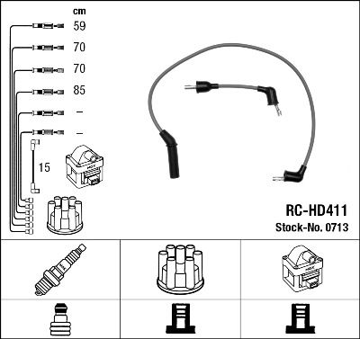Комплект проводов зажигания NGK 0713 для HYUNDAI SONATA