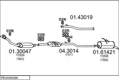 Układ wydechowy MTS PEUG59228A122425