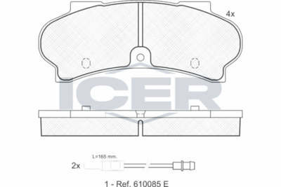Комплект тормозных колодок, дисковый тормоз ICER 141028 для PEUGEOT J9