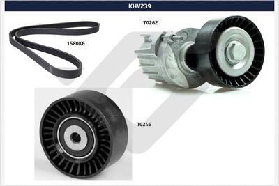 Sada žebrovaných klínových řemenů HUTCHINSON KHV 239