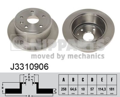 Тормозной диск NIPPARTS J3310906 для DAEWOO LEGANZA