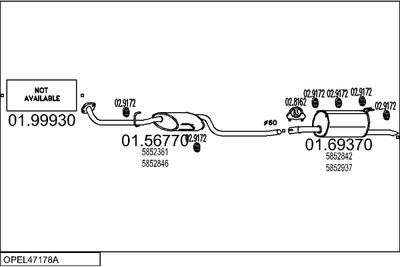 SISTEM DE ESAPAMENT MTS OPEL47178A009008