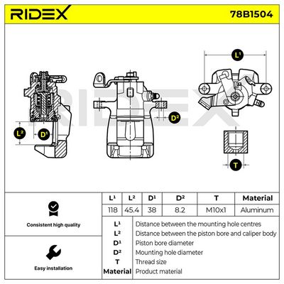 спирачен апарат RIDEX 78B1504
