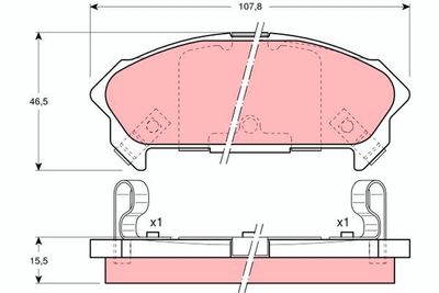 Комплект тормозных колодок, дисковый тормоз TRW GDB890 для ISUZU IMPULSE