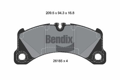 Комплект тормозных колодок, дисковый тормоз BENDIX Braking BPD2425 для PORSCHE MACAN