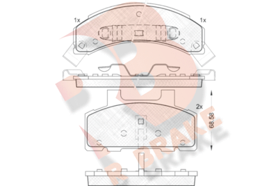 Комплект тормозных колодок, дисковый тормоз R BRAKE RB1414 для BUICK ELECTRA