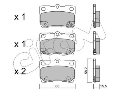 Brake Pad Set, disc brake 822-761-0