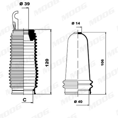 FALTENBALGSATZ LENKUNG MOOG K150129 1
