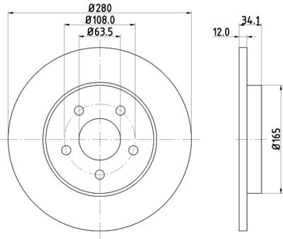 Тормозной диск HELLA 8DD 355 108-061 для JAGUAR X-TYPE