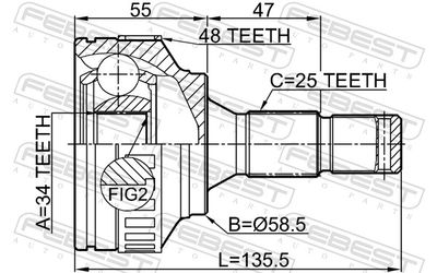 Joint Kit, drive shaft 2510-M59A48