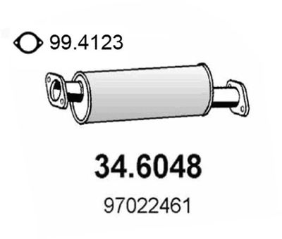 Средний глушитель выхлопных газов ASSO 34.6048 для ISUZU CAMPO