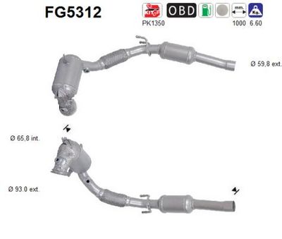 Filtr sadzy / filtr cząstek stałych, układ wydechowy AS 5Q0254504T