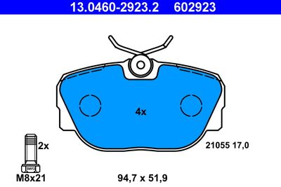 Комплект тормозных колодок, дисковый тормоз 13.0460-2923.2