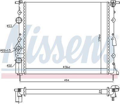 Radiator, engine cooling 639371