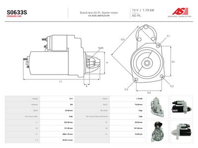 starter AS-PL S0633S
