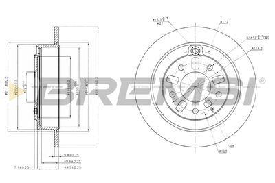 BREMSI CD6739S Тормозные диски  для MAZDA XEDOS 9 (TA) 2.3 24V