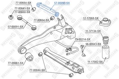 носач, окачване на колелата STELLOX 57-00090-SX