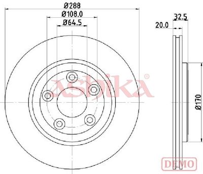 спирачен диск ASHIKA 61-00-0315C