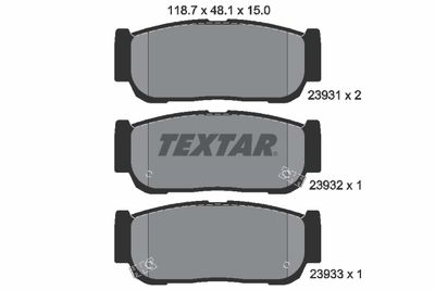 Комплект тормозных колодок, дисковый тормоз TEXTAR 2393101 для SSANGYONG RODIUS