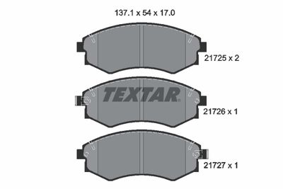 Комплект тормозных колодок, дисковый тормоз TEXTAR 2172501 для MITSUBISHI SANTAMO